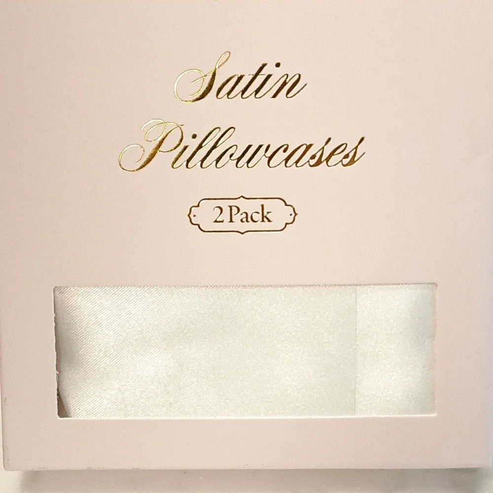 Maison Des Fleurs Paris White Satin Pillowcases 2 Pack 100% Polyester‎